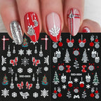 1/2PC 5D Christmas Santa Claus Elk Nail Art Stickers Snowflake New Year Cartoon Nail Decor Decals Xmas Adhesive Manicure Sliders