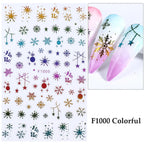 1PCS 3D Laser Snowflake Snowman Nail Stickers Winter Christmas Nail Art Decoration Gold Silver Christmas Tree Nail Art Stickers