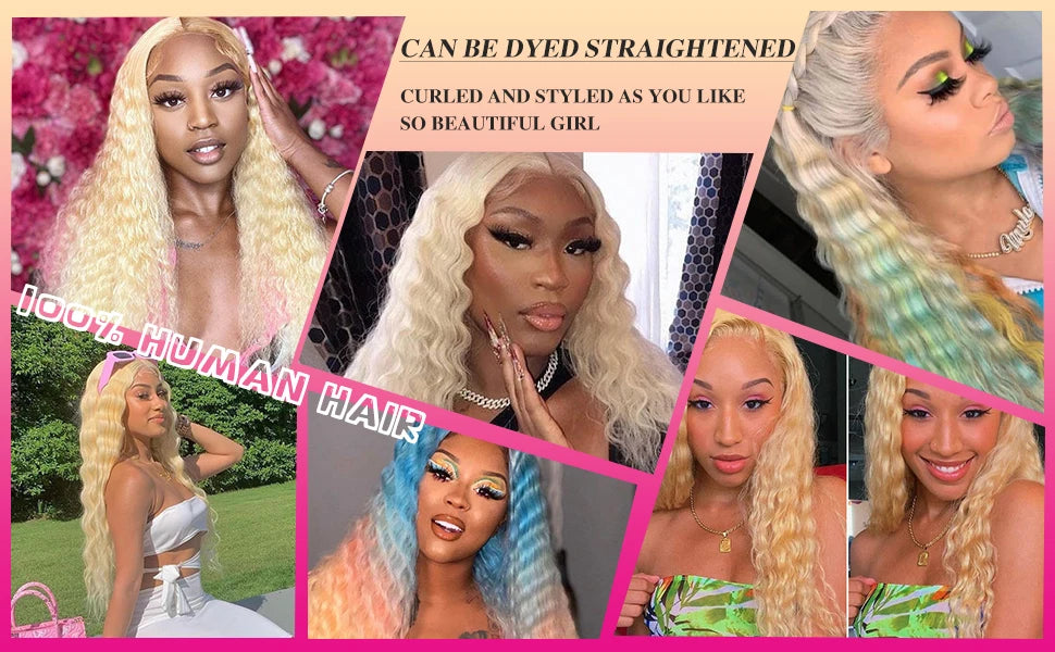 30 Inch 200 Density Curly Wigs 613 Hd Lace Frontal Wig 13x6 13x4 Deep Wave Lace Front Wig Human Hair Brazilian Hair For Women