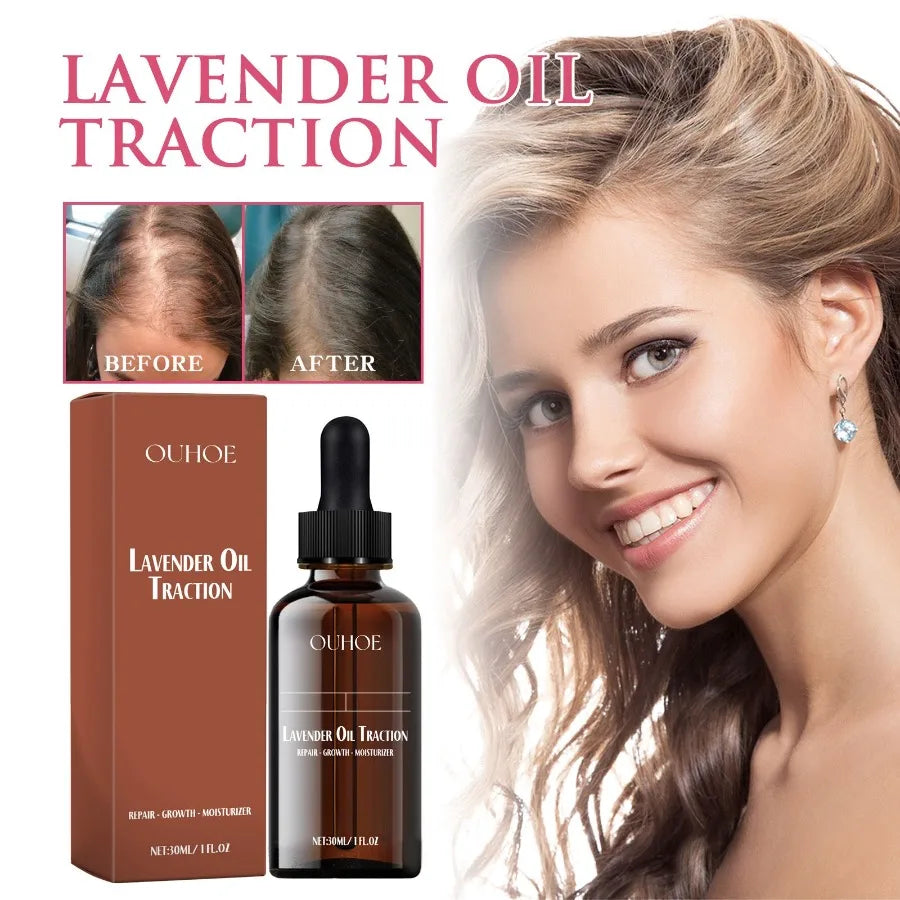 OUHOE Lavender Oil Traction Repair And Moisturize Dry And Restless Hair Tail Hair Strong And Solid Hair Care Essential Oil