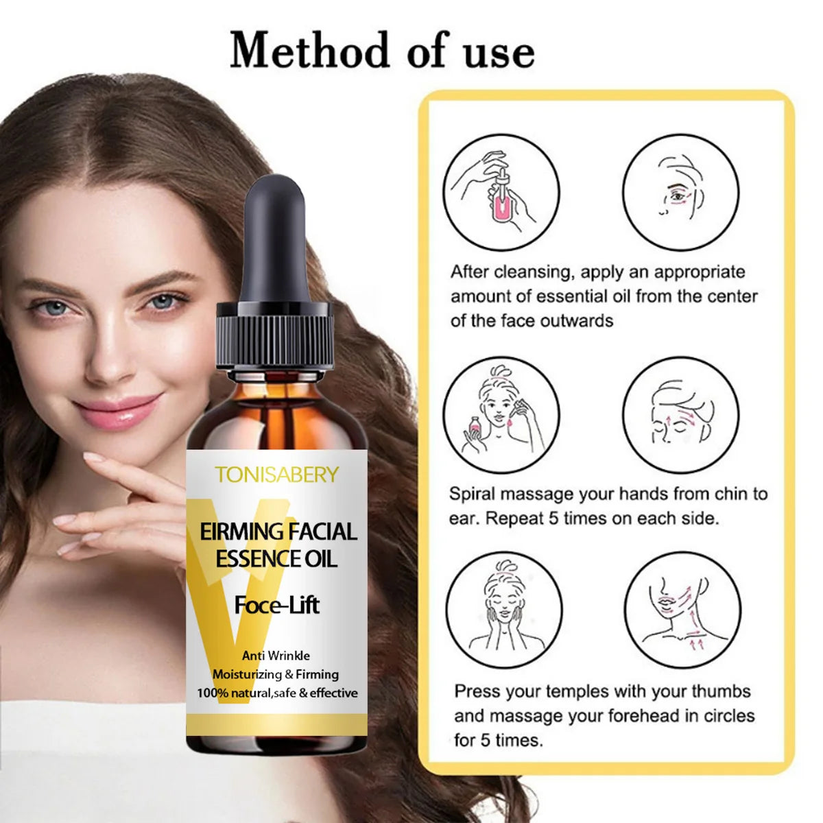 Facial essence instant facial oil V Facial essential oil lifts, tightens, slims, nourishes and protects skin effectively