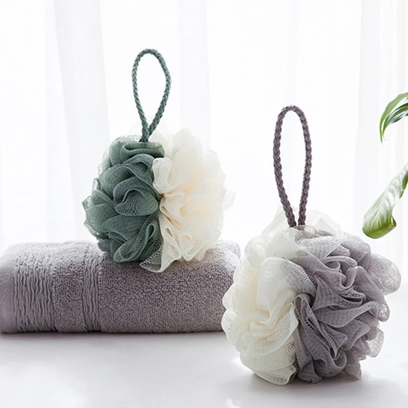 Soft Mesh Bath Lace Balls Skin Cleaning Brush Shower Puff Body Cleaner Exfoliating Scrubbers Bath Flower Bathing Accessories