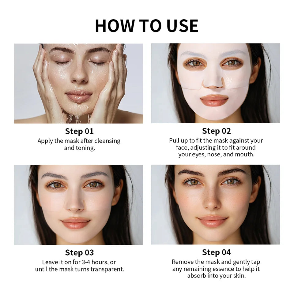Bio-Collagen Real Deep Mask Supplement Collagen Hydrating Overnight Hydrogel Mask Elasticity Improvement Pore Minimizing Firming