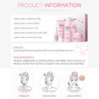 5/3pcs/Set Sakura Skin Care Sets Face Cream Serum Toner Facial Cleanser Sunscreen Eye Cream Gift Box Face Skin Care Set Product