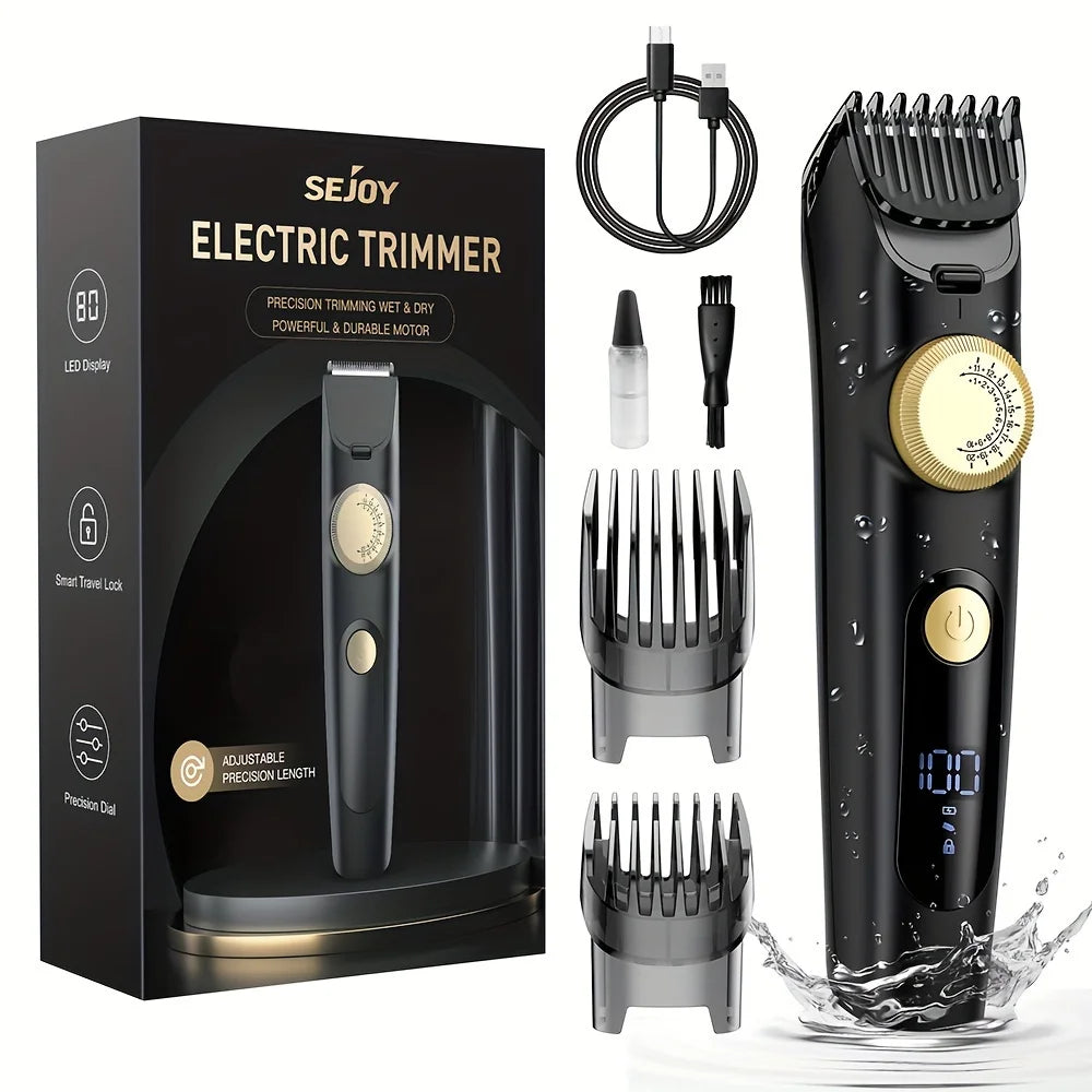 Sejoy Electric Hair Clipper,Rechargeable Hair Trimmer,IPX7 Waterproof,Adjustable Speed Barber Clippers For Men Professional