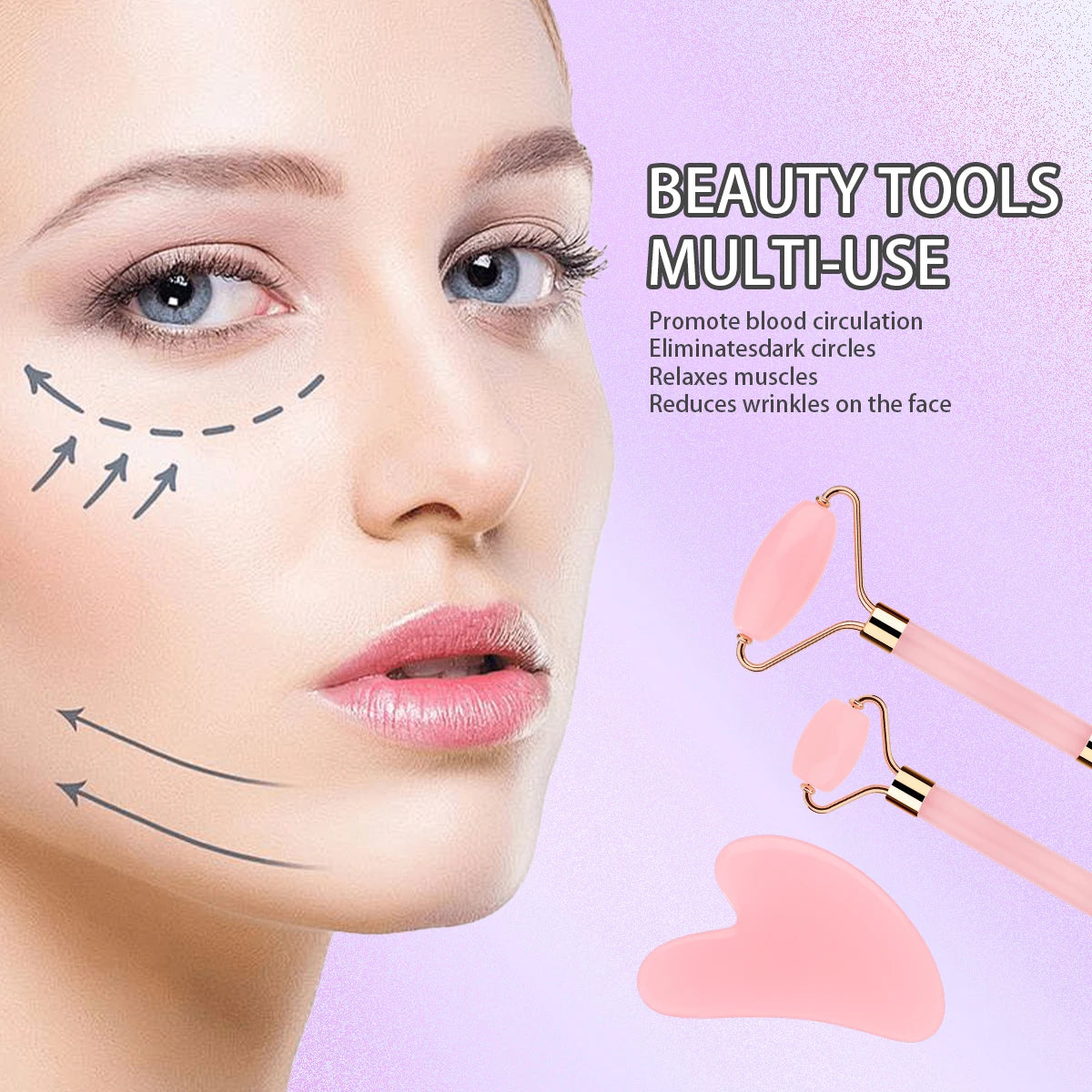 8-piece facial care set, deep cleaning and gentle exfoliating SPA mask such as soft plush hair band and wrist washing brush.