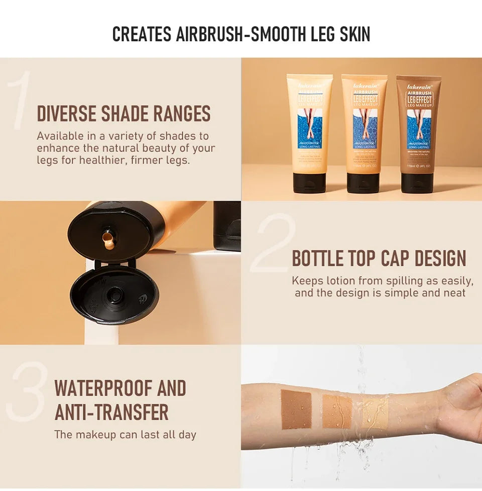 Wholesale Leg Makeup Lotion Even Skin Tone Body Foundation Waterproof Longlasting Body Tanning Cream Medium Bronze Leg Cosmetics