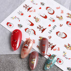 9 Sheets Christmas Nail Art Stickers Multi Pattern Christmas Snowflake Nail Art Stickers Suitable for Nails Art Decorations