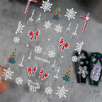 1/2PC 5D Christmas Santa Claus Elk Nail Art Stickers Snowflake New Year Cartoon Nail Decor Decals Xmas Adhesive Manicure Sliders