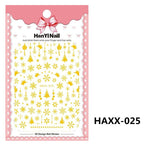 Manicure Christmas Stickers Old Elk White Snowflake Nail Decals Waterproof Ultra-Thin Three-Dimensional Self-Adhesive Adhesive