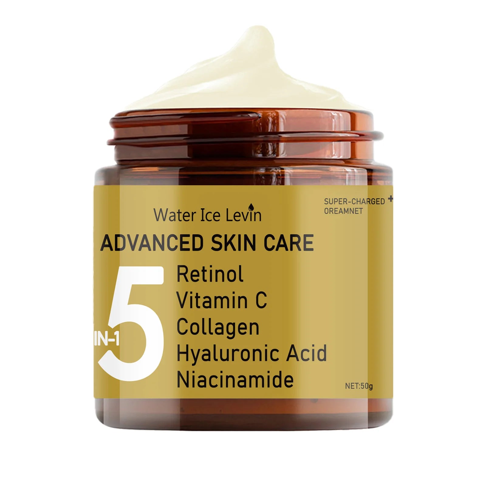 Facial Cream Contains Hyaluronic Acid, Collagen, Retinol and Niacinamide Moisturizes and Nutrition, Soft, Elasticity, and Energetic Skin