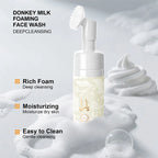 Facial Cleansing Mousse with Brush Head,Oil Control Pores Decontamination Face Cleaner,Mild Hydration Soothing Purifying Foam