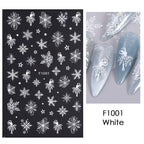 1PCS 3D Laser Snowflake Snowman Nail Stickers Winter Christmas Nail Art Decoration Gold Silver Christmas Tree Nail Art Stickers