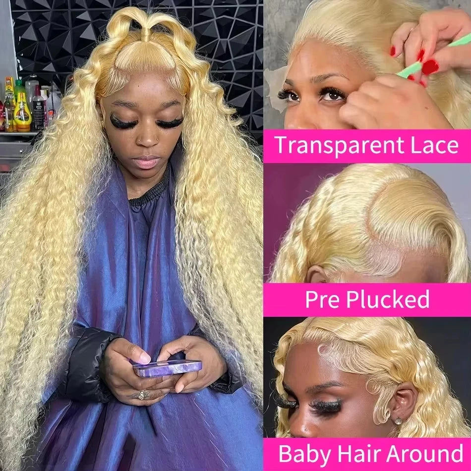 30 Inch 200 Density Curly Wigs 613 Hd Lace Frontal Wig 13x6 13x4 Deep Wave Lace Front Wig Human Hair Brazilian Hair For Women