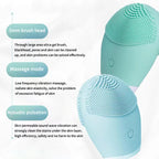 Facial Brush Acoustic Exfoliation Facial Brush Electric Facial Washer Waterproof Electric Silicone Facial Cleanser Massager