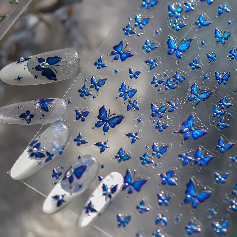 Halloween 5D Nail Art Stickers Sweet Pink Heart-Shaped Pumpkins Black Cat Bat Flocks Ghosts Skeleton Manicure Decal for Girls