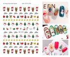 Manicure Christmas Stickers Old Elk White Snowflake Nail Decals Waterproof Ultra-Thin Three-Dimensional Self-Adhesive Adhesive