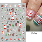 9 Sheets Christmas Nail Art Stickers Multi Pattern Christmas Snowflake Nail Art Stickers Suitable for Nails Art Decorations