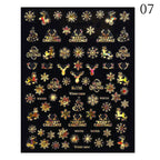 1PCS 3D Laser Snowflake Snowman Nail Stickers Winter Christmas Nail Art Decoration Gold Silver Christmas Tree Nail Art Stickers