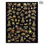 1PCS 3D Laser Snowflake Snowman Nail Stickers Winter Christmas Nail Art Decoration Gold Silver Christmas Tree Nail Art Stickers