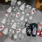 1/2PC 5D Christmas Santa Claus Elk Nail Art Stickers Snowflake New Year Cartoon Nail Decor Decals Xmas Adhesive Manicure Sliders