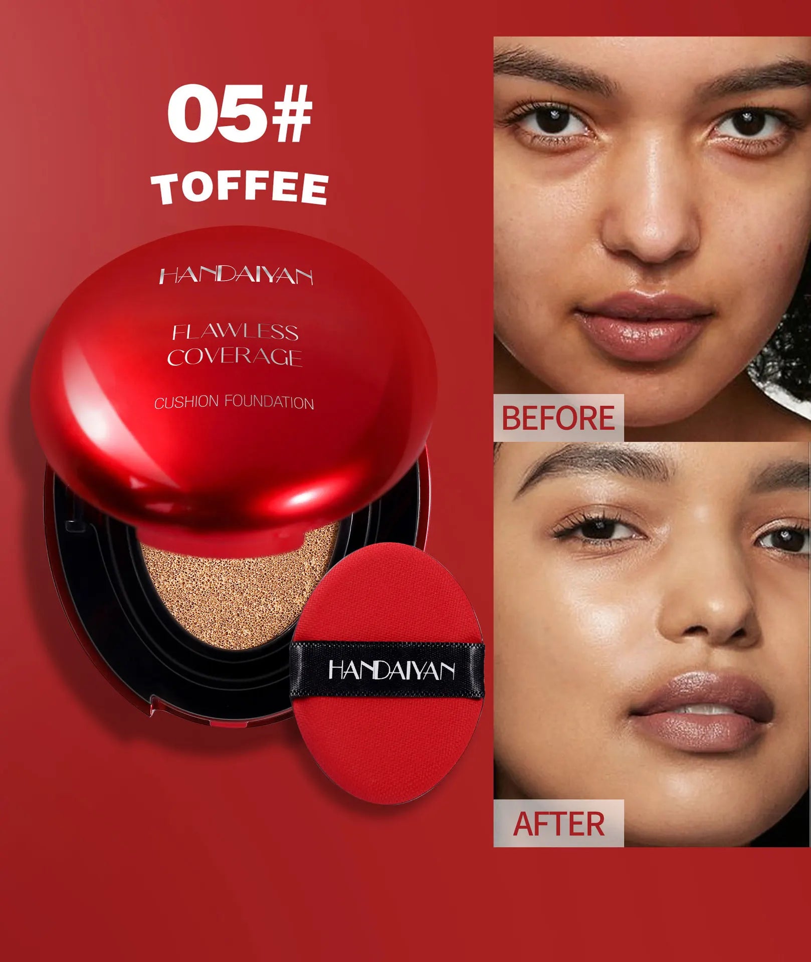 Korean Air Cushion Foundation - Light Natural Moisturizing Concealer Whitening Oil-Control Women's Long-lasting Makeup Base