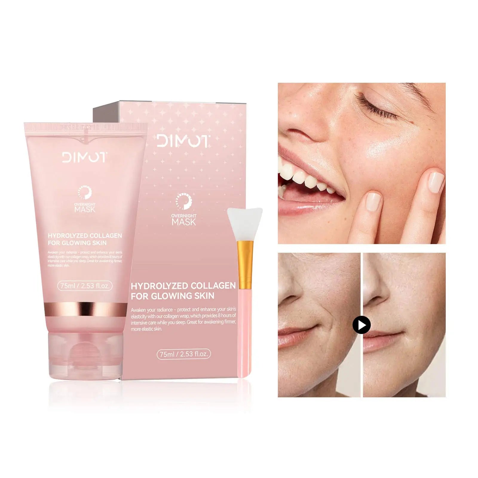 Collagen Night Wrapping MaskReduces Sagging & Dullness Hydrolyzed  Elasticity Hydration Skin Care for All Skin Types