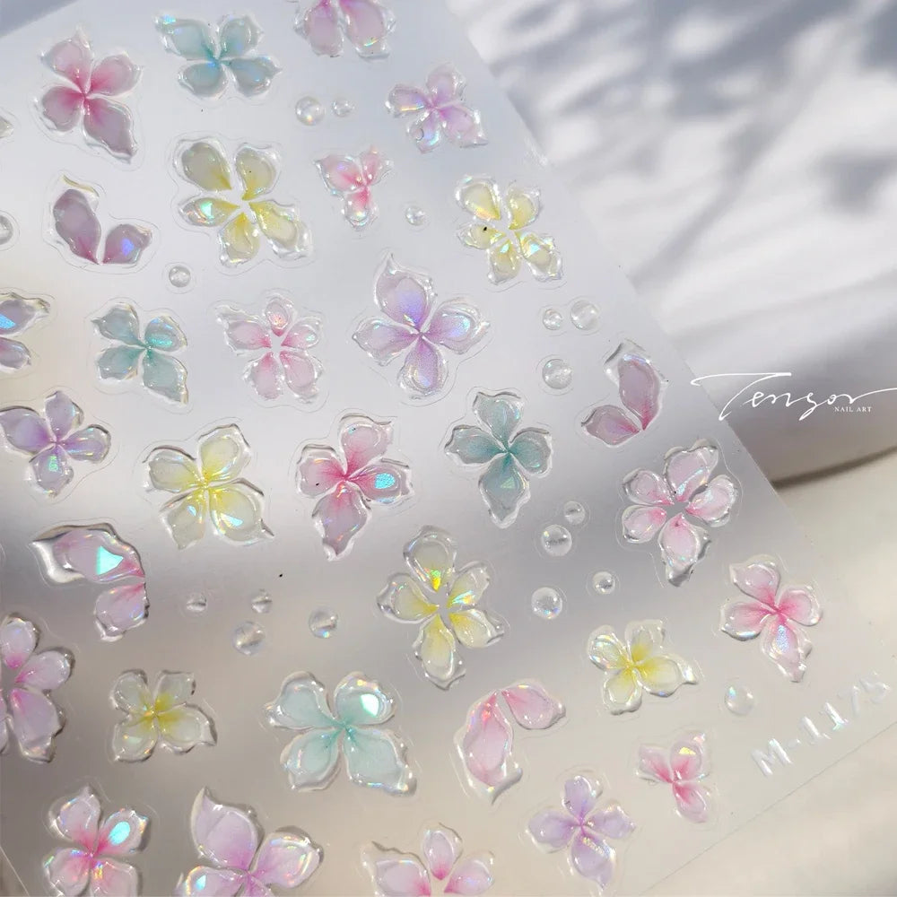 Halloween 5D Nail Art Stickers Sweet Pink Heart-Shaped Pumpkins Black Cat Bat Flocks Ghosts Skeleton Manicure Decal for Girls