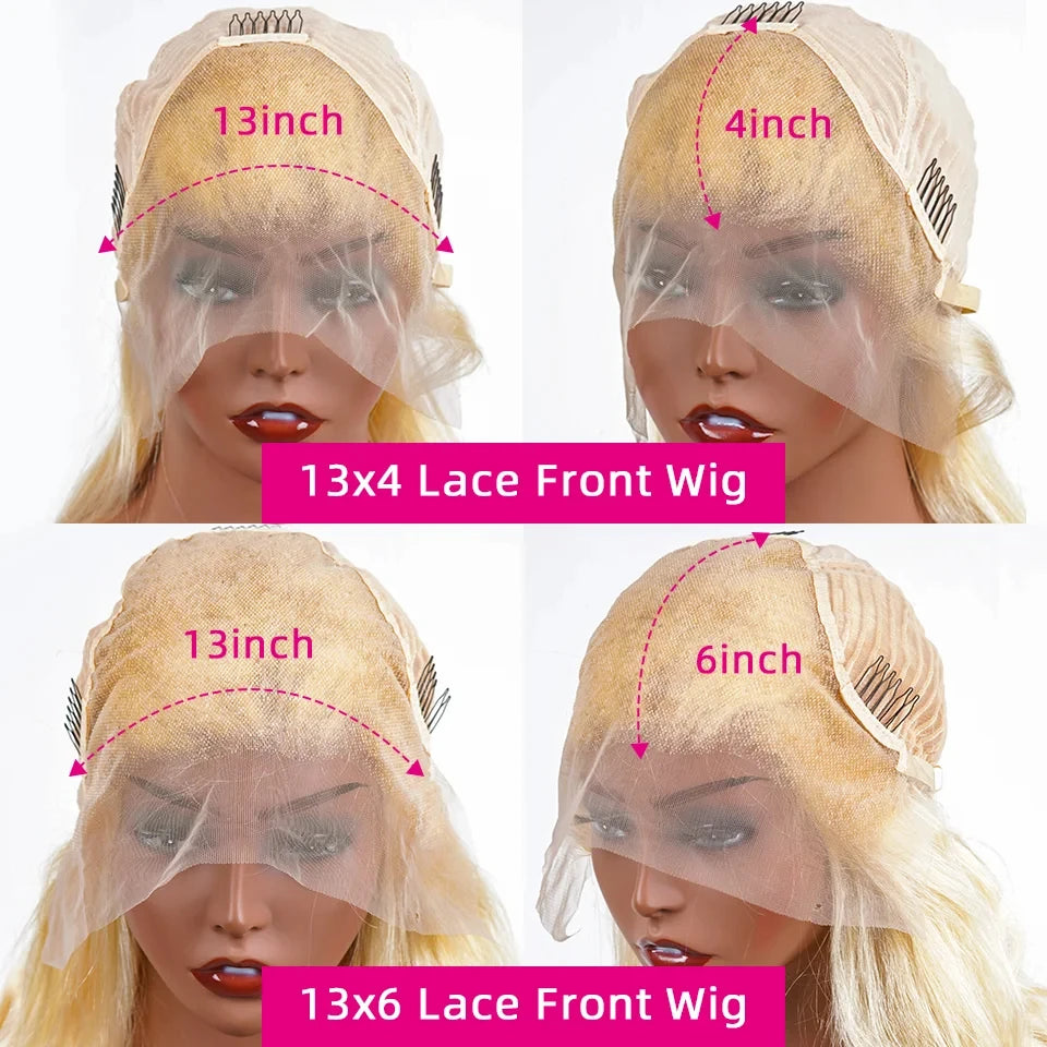 30 Inch Straight Human Hair Wigs Blonde 613 Human Hair Wigs 13x6 HD Lace Frontal Wig 250 Density Brazilian Pre Plucked Hair Wig