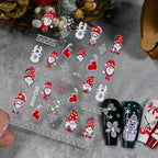 1/2PC 5D Christmas Santa Claus Elk Nail Art Stickers Snowflake New Year Cartoon Nail Decor Decals Xmas Adhesive Manicure Sliders