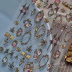 Halloween 5D Nail Art Stickers Sweet Pink Heart-Shaped Pumpkins Black Cat Bat Flocks Ghosts Skeleton Manicure Decal for Girls