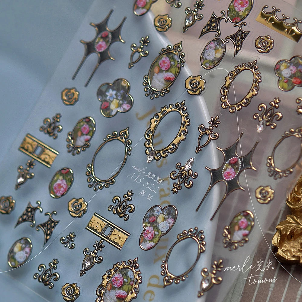 Halloween 5D Nail Art Stickers Sweet Pink Heart-Shaped Pumpkins Black Cat Bat Flocks Ghosts Skeleton Manicure Decal for Girls