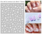 Manicure Christmas Stickers Old Elk White Snowflake Nail Decals Waterproof Ultra-Thin Three-Dimensional Self-Adhesive Adhesive