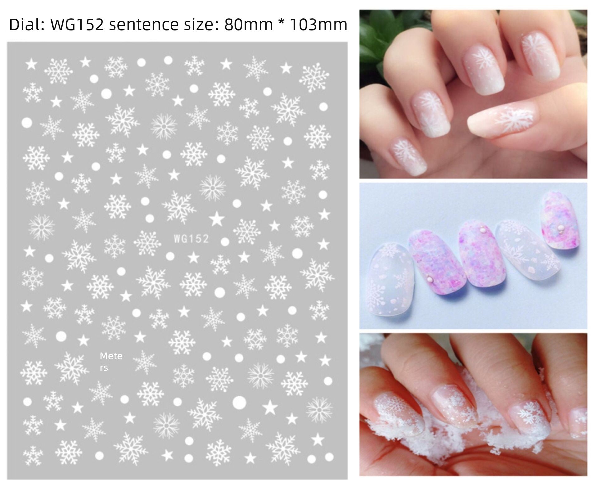 Manicure Christmas Stickers Old Elk White Snowflake Nail Decals Waterproof Ultra-Thin Three-Dimensional Self-Adhesive Adhesive