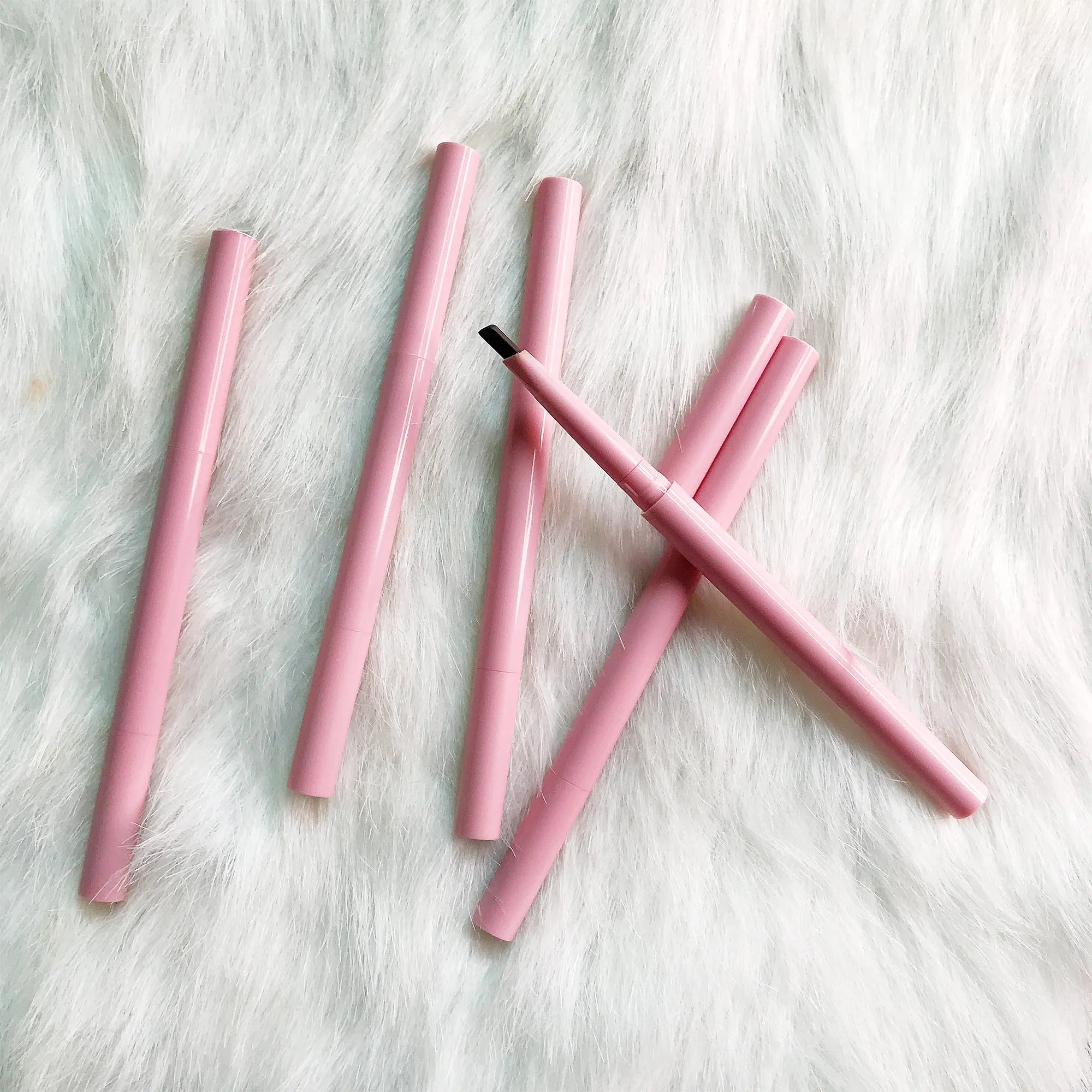 Eyebrow Pencil Waterproof Natural Long Lasting Smooth Blendable High Pigment Brow Pencil Eye Makeup Pink Box Custom Logo 10pcs