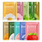 10pcs SADOER Fruit Floral Fragrance Face Mask Moisturizing Firming Hydrating Chamomile Blueberry Facial Masks For Face Skin Care