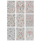 9 Sheets Christmas Nail Art Stickers Multi Pattern Christmas Snowflake Nail Art Stickers Suitable for Nails Art Decorations