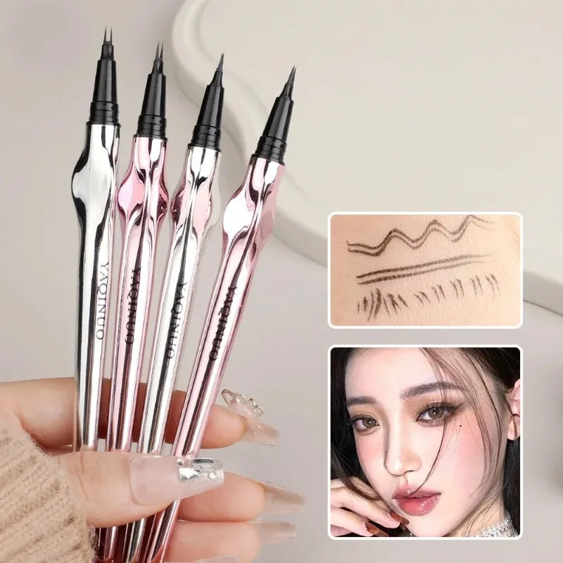 2Points Eyebrow Pencil Long Lasting Easy To Grip Eyebrow Tattoo Waterproof Thin Liquid Lying Silkworm Brow Pen Korean Makeup New