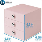 iDesign Plastic 3Drawer Jewelry Box Compact Storage Organization Drawers Set for Cosmetics Dental Supplies Hair Care Bathroom O