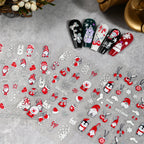 1/2PC 5D Christmas Santa Claus Elk Nail Art Stickers Snowflake New Year Cartoon Nail Decor Decals Xmas Adhesive Manicure Sliders