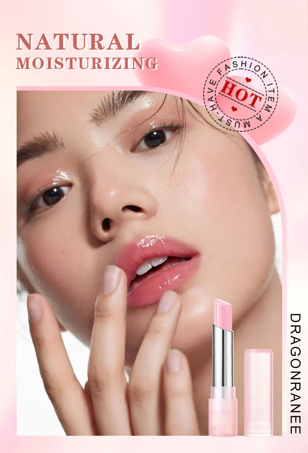 Cute Pink Moisturizing Jelly Lipstick - Temperature Change Lip Balm with Long Lasting Nourishment for Lip Care Lip Gloss