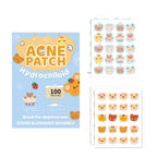 100 Patches Bear Shape Pimple Patches Colorful Hydrocolloid Pimple Healing Sticker Cute Strong Absorption Zit Patches Face Care