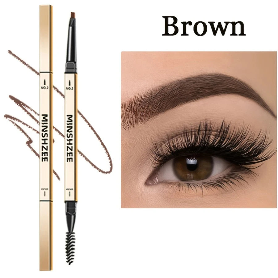 Double headed eyebrow pencil, extremely fine, waterproof, sweat resistant, and long-lasting