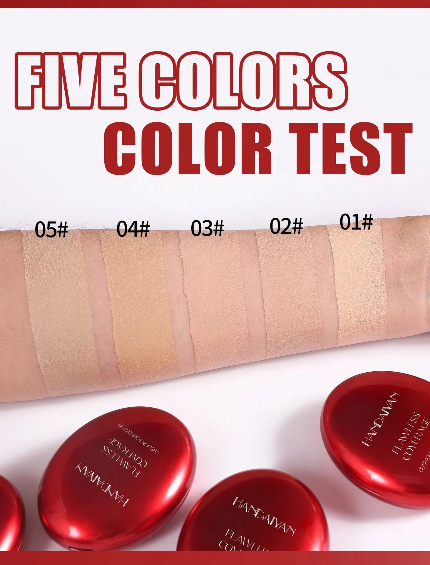 Korean Air Cushion Foundation - Light Natural Moisturizing Concealer Whitening Oil-Control Women's Long-lasting Makeup Base