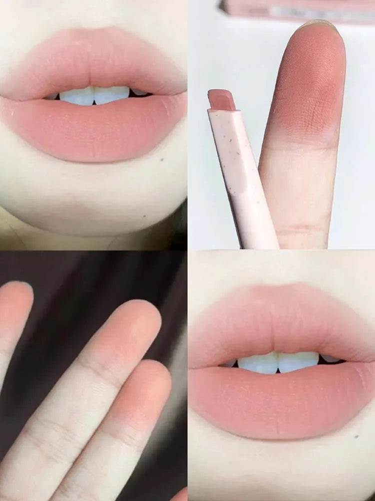 Light sweet and soft fog lipliner outlines the lip shape, lasting, not easy to fade, not take off makeup, nude pink lip liner