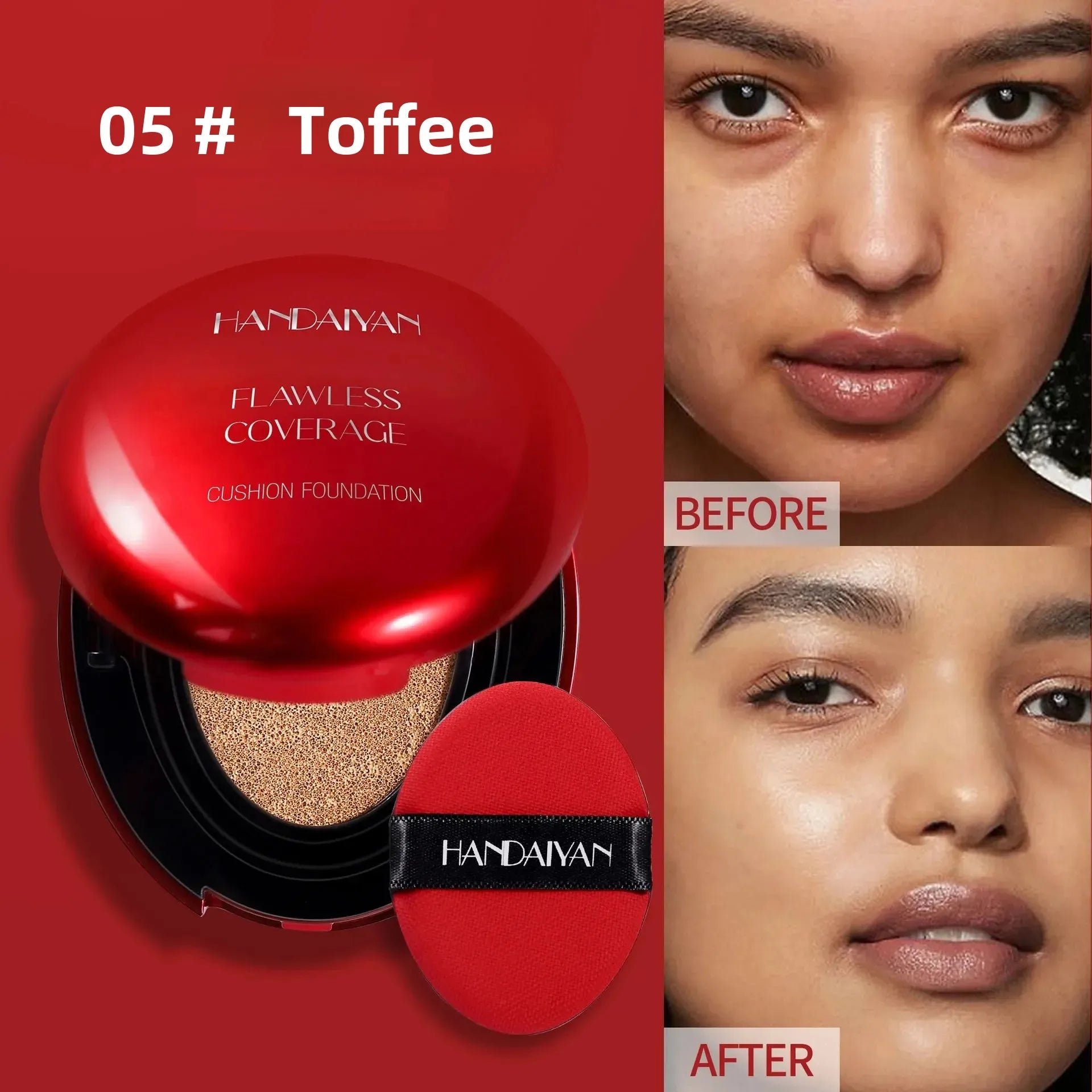 Korean Air Cushion Foundation - Light Natural Moisturizing Concealer Whitening Oil-Control Women's Long-lasting Makeup Base