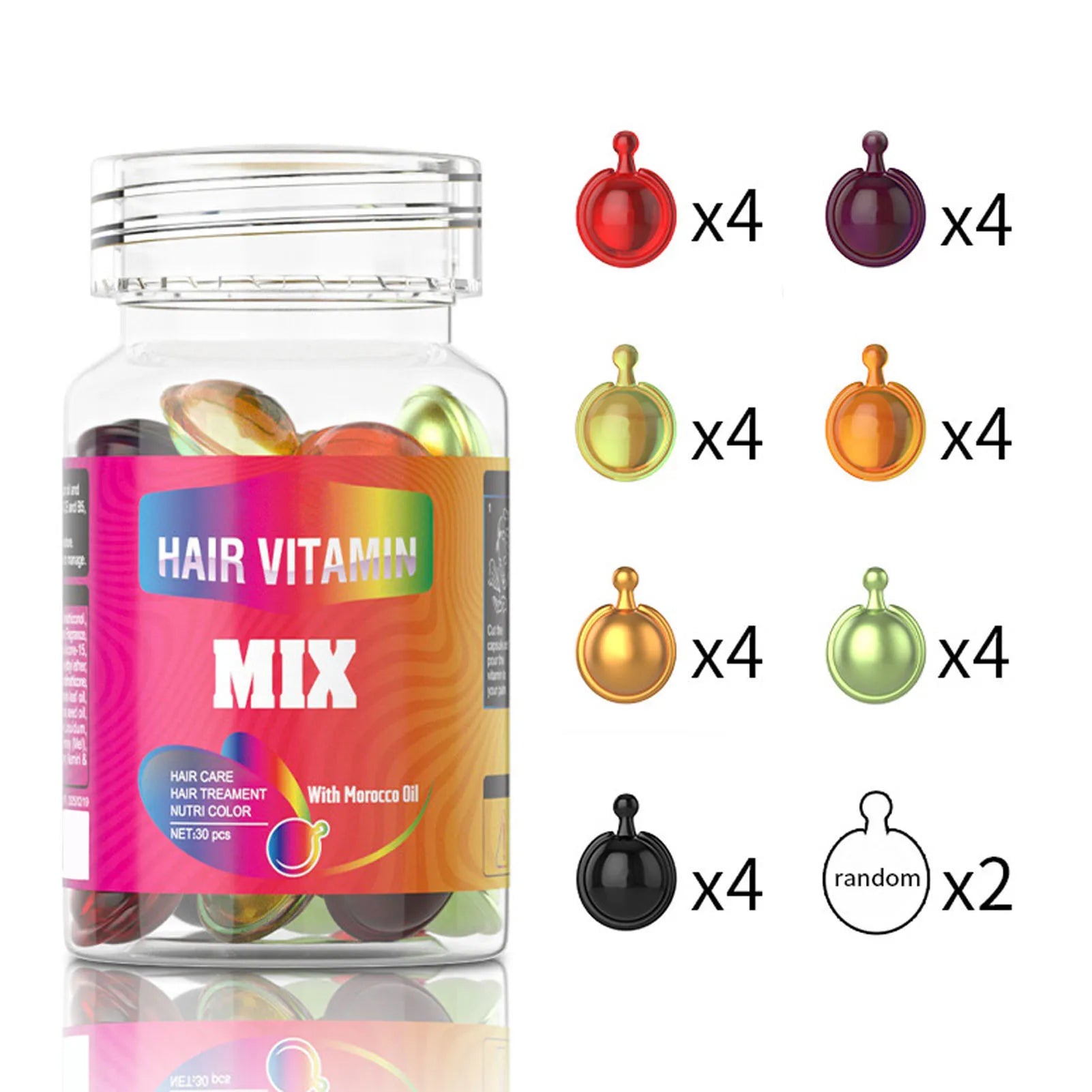 Hair Serum Capsule Hair Vitamin Capsule Hair Vitamin Serum Capsule Hair Moisturizing Repair Damaged Hair Care Hair Oil Capsules