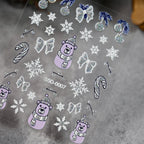 1/2PC 5D Christmas Santa Claus Elk Nail Art Stickers Snowflake New Year Cartoon Nail Decor Decals Xmas Adhesive Manicure Sliders