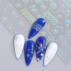 1PCS 3D Laser Snowflake Snowman Nail Stickers Winter Christmas Nail Art Decoration Gold Silver Christmas Tree Nail Art Stickers