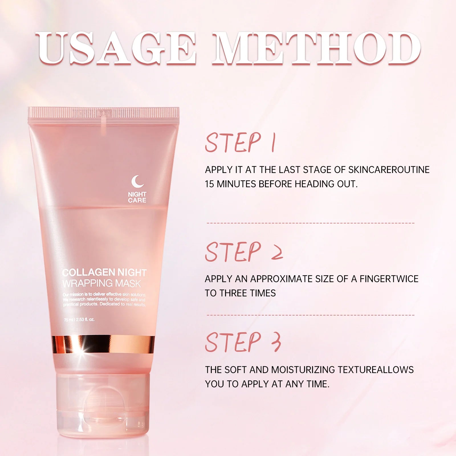 Collagen Night Wrapping MaskReduces Sagging & Dullness Hydrolyzed  Elasticity Hydration Skin Care for All Skin Types